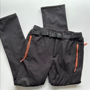 Men's Black Gash Hao Snowboarding Skiing Pants with Orange Accents